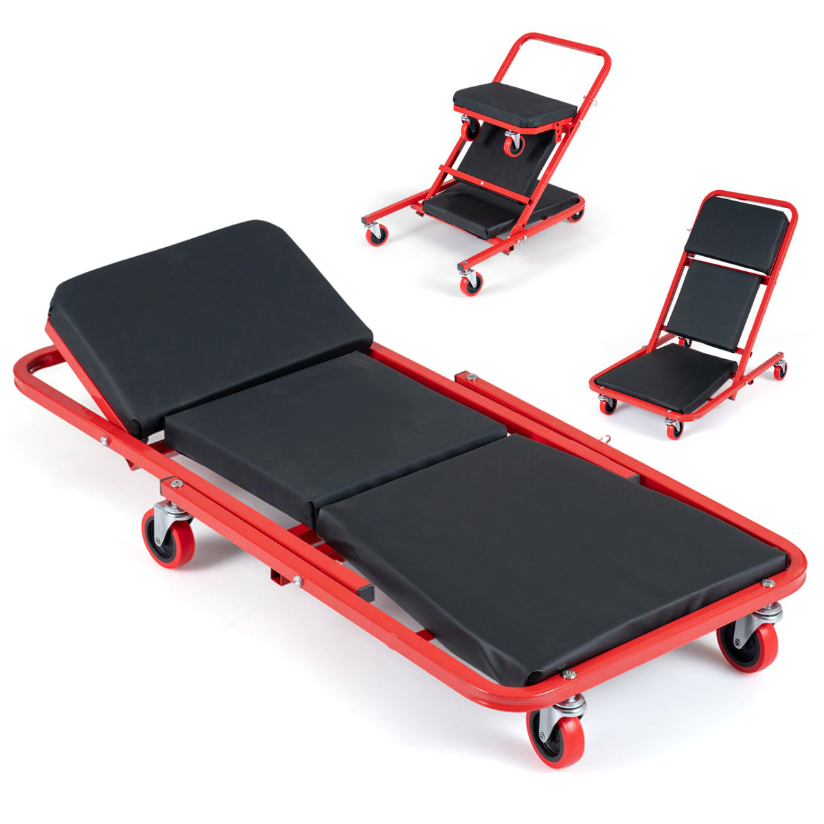 41" Foldable Mechanic Creeper with 450 LBS Capacity-Red