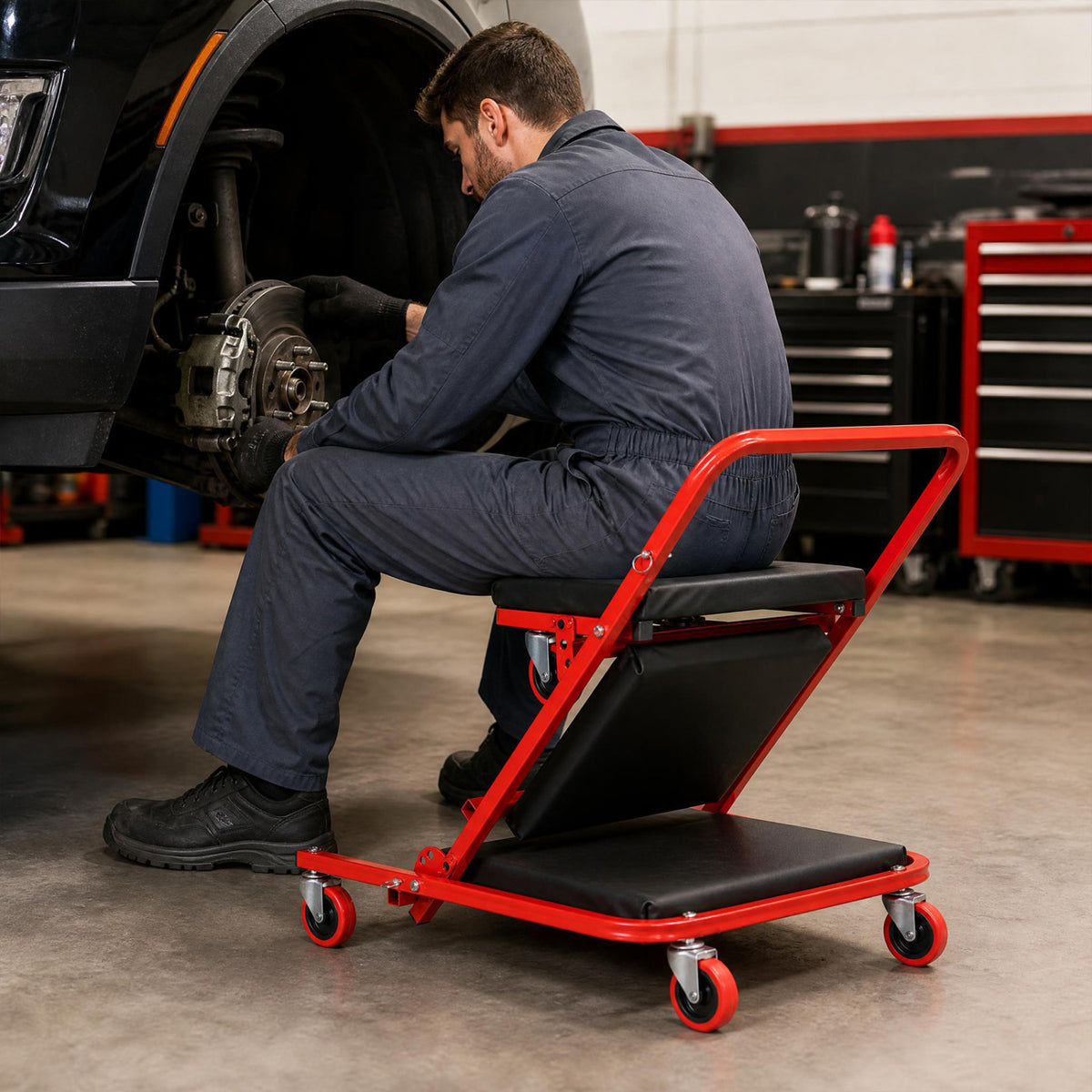 41" Foldable Mechanic Creeper with 450 LBS Capacity-Red
