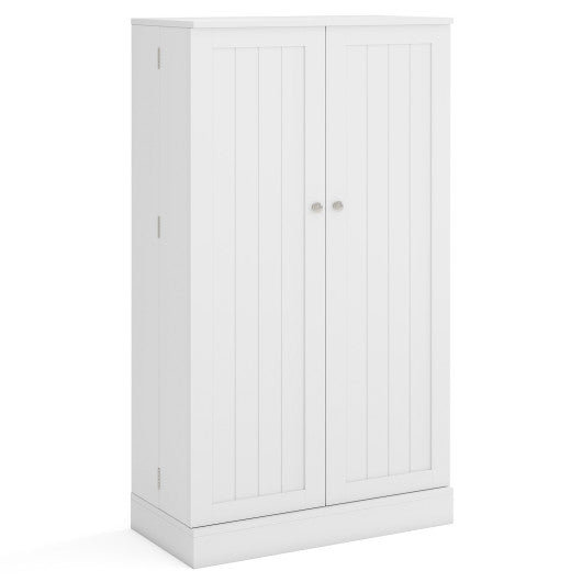 41 Inch Tall Pantry Cabinet Kitchen Storage Cabinet with Doors and Shelves-White
