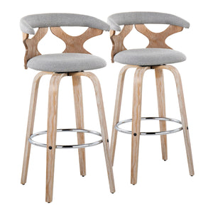 Gardenia - Contemporary Fixed Height Barstool With Swivel With Round Footrest (Set of 2) by Couch.com