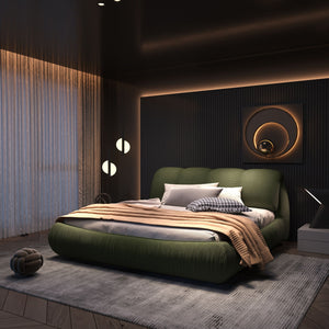 Luxury Upholstered Platform Bed With Oversized Padded Backrest And Solid Wood Frame by Couch.com