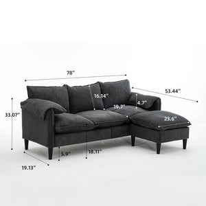 Convertible Combination Sofa With Footstools With Storage by Couch.com
