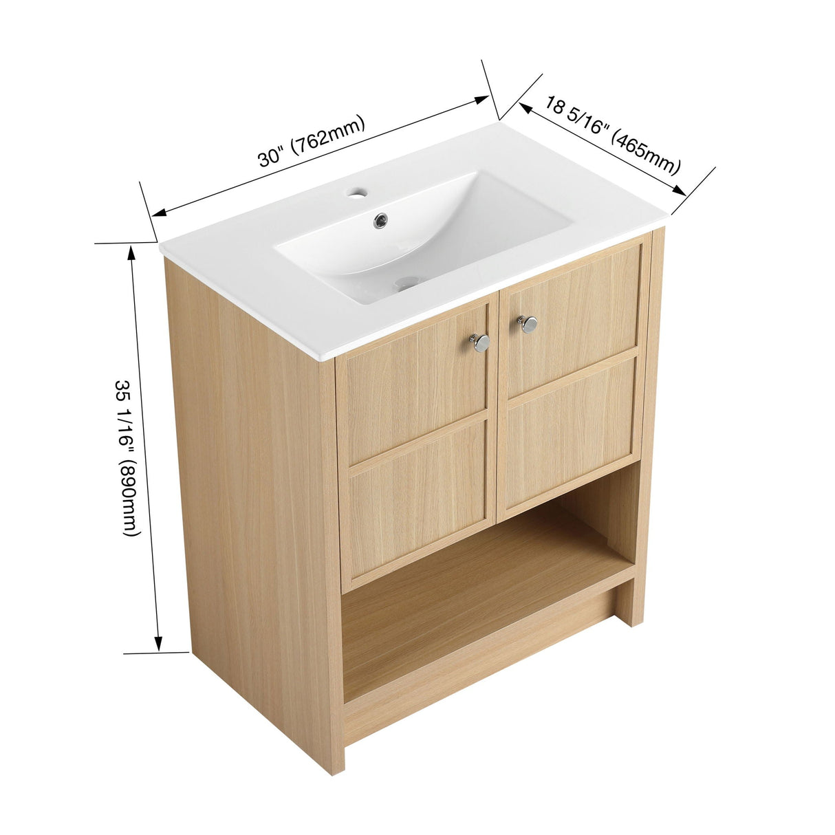 Modern Freestanding Bathroom Vanity With Ceramic Sink And Soft Closing Doors by Couch.com