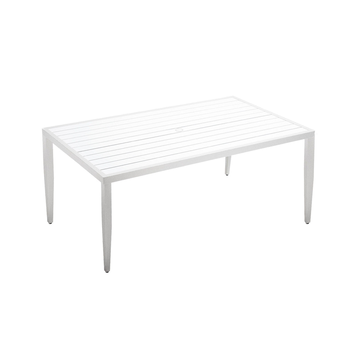 Outdoor Patio Rectangle Dining Table With Tapered Feet & Umbrella Hole by Couch.com