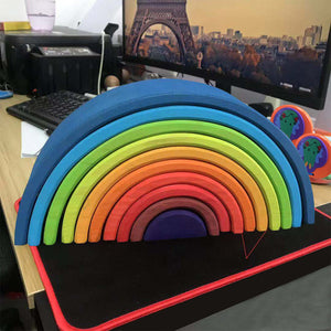 Jigsaw Puzzle Large 12-piece Arch Bridge Rainbow Building Blocks Early Childhood Education Toys