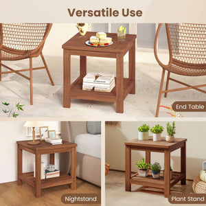 Foldable 3-Tier Solid Wood Plant Stand for Patio Balcony