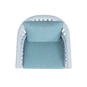 Maiden - Barrel Back Aluminum & Rope Outdoor Patio Dining Chair, Sunproof Olefin (Set of 2) by Couch.com