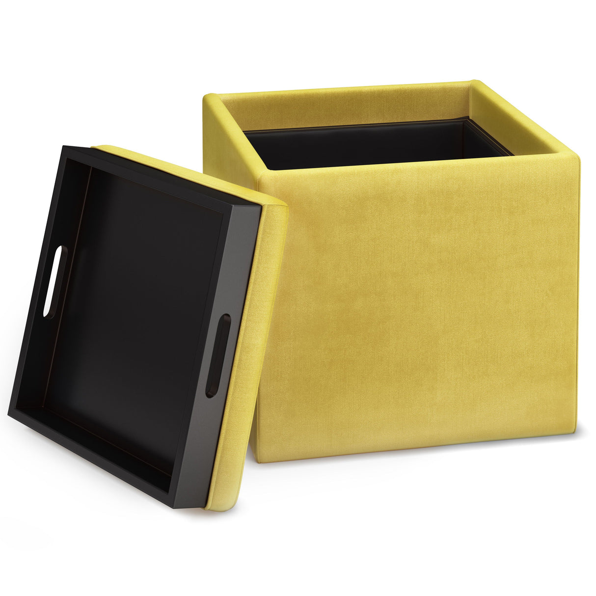 Rockwood - Upholstered Cube Storage Ottoman With Tray by Couch.com