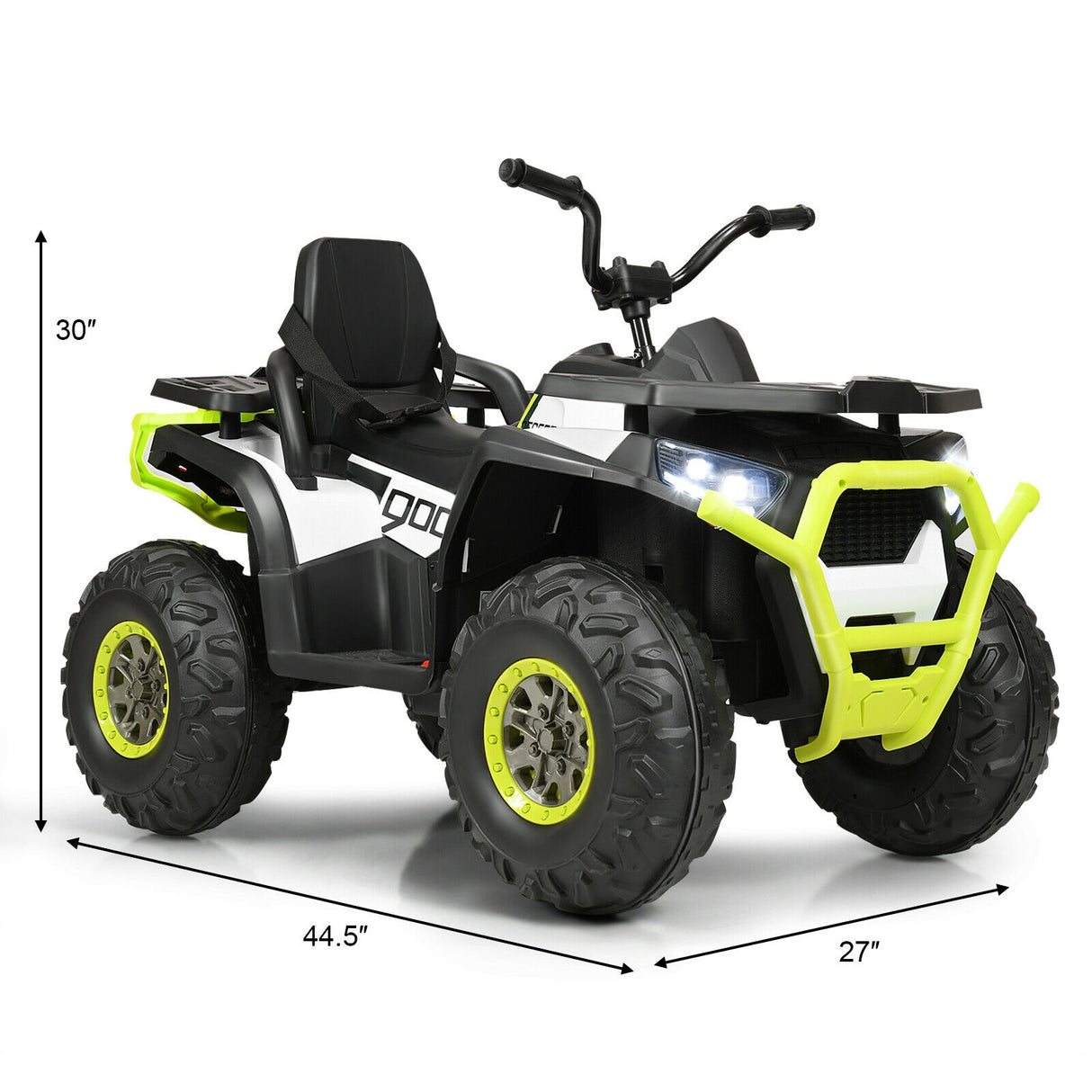 12 V Kids Electric 4-Wheeler ATV Quad with MP3 and LED Lights-Black