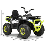 12 V Kids Electric 4-Wheeler ATV Quad with MP3 and LED Lights-Black