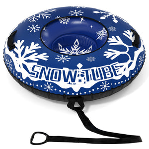 42" Heavy-duty Inflatable Snow Tube with Detachable Tow Strap-Blue