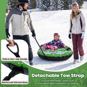42" Heavy-duty Inflatable Snow Tube with Detachable Tow Strap-Green