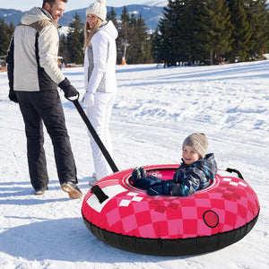 42" Heavy-duty Inflatable Snow Tube with Detachable Tow Strap-Pink