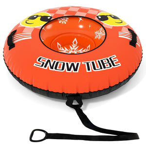 42" Heavy-duty Inflatable Snow Tube with Detachable Tow Strap-Orange