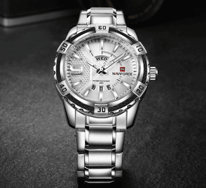 Men's  Luxury Stainless steal Waterproof Watch With Day And Date Display Unique Design Perfect Gift In Modern Metal Men  Wrist Watch Design