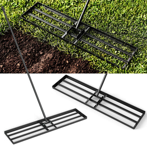 42 x 10 Inch Lawn Leveling Rake with Ergonomic Handle-Black