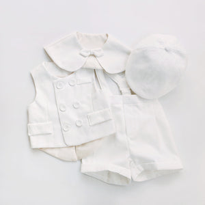 Casual White Children Vest Suit