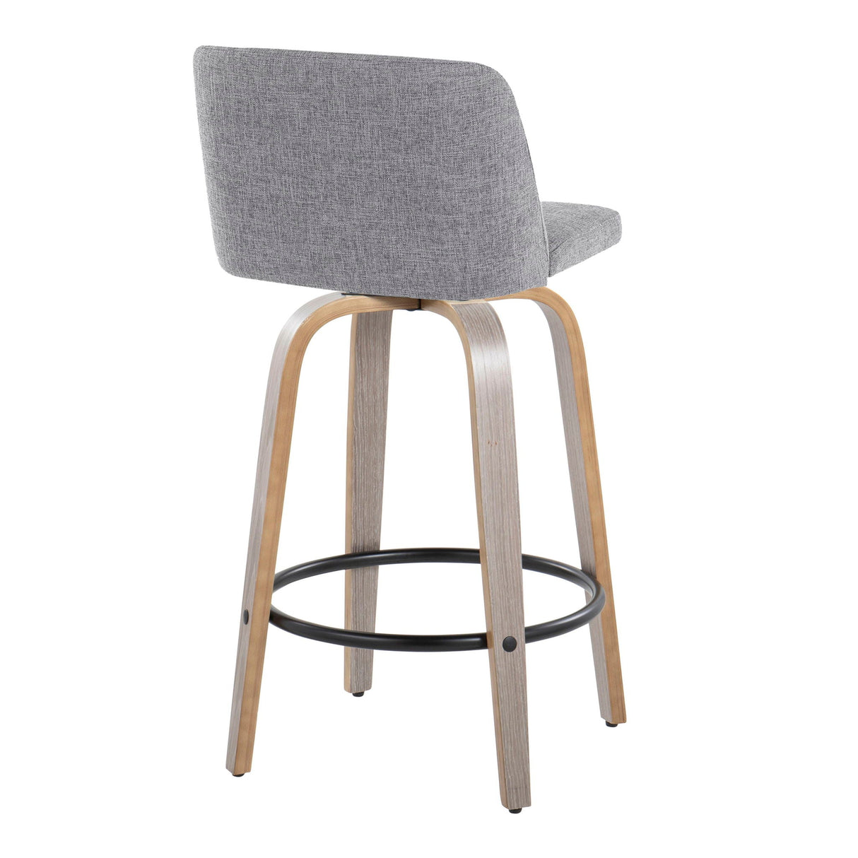Toriano - Contemporary Fixed Height Counter Stool With Swivel & Round Footrest (Set of 2) by Couch.com
