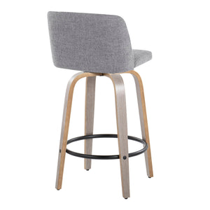 Toriano - Contemporary Fixed Height Counter Stool With Swivel & Round Footrest (Set of 2) by Couch.com