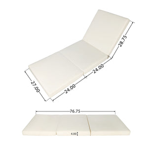 Acacia Wood Chaise Lounge with Cushion