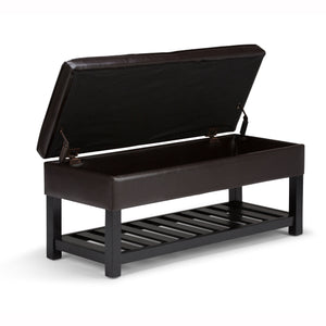 Cosmopolitan - Storage Ottoman Bench With Open Bottom - Tanners Brown by Couch.com