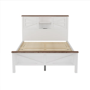 3-Piece Full Size Farmhouse Platform Bed Set with Storage
