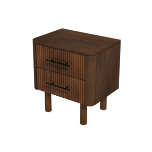 Logan - Mid-Century Modern Nightsd Bed Side Tables With 2 Drawers - Brown by Couch.com
