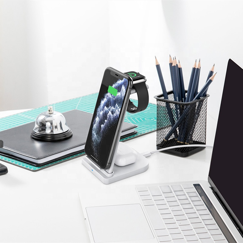 3-in-1 Fast Wireless Charging Stand for Phones, Apple Watch & AirPods by Infinite Basics