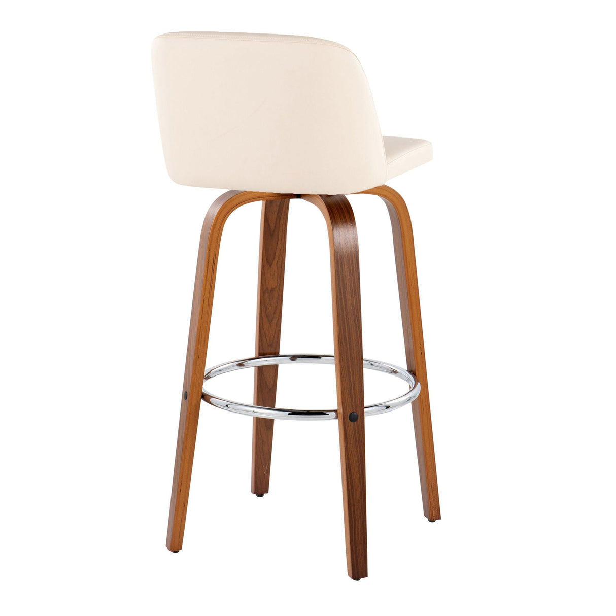 Toriano - Mid Century Modern Fixed Height, Barstool With Swivel With Round Footrest (Set of 2) by Couch.com