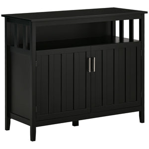 Homcom - Sideboard Buffet Cabinet, Kitchen Cabinet, Coffee Bar Cabinet With 2 Doors And Adjustable Shelves For Entryway Living Room - Black by Couch.com