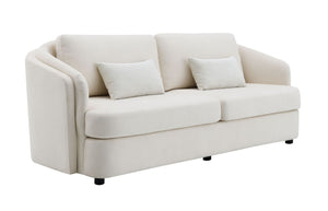 Mariko - Linen Sofa With 2 Toss Pillows - Beige by Couch.com