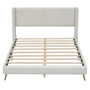 Platform Contemporary Bed With Legs And Upholstered Headboard by Couch.com