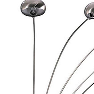 84" Gold Five Light Arc Floor Lamp With Brass Metal Dome Shade