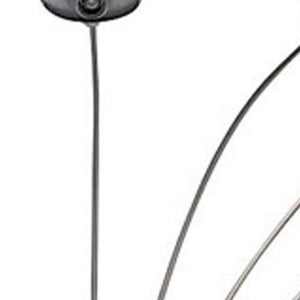 84" Gold Five Light Arc Floor Lamp With Brass Metal Dome Shade