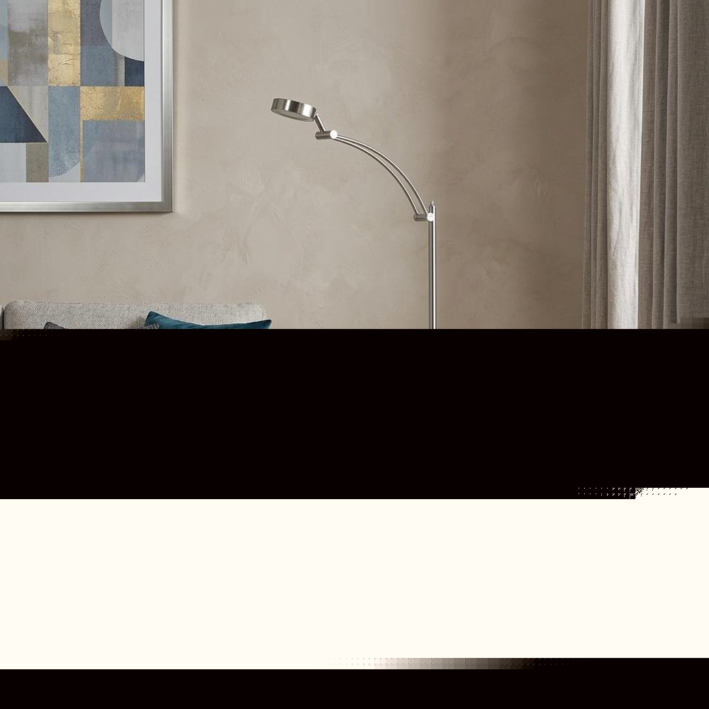 54" Silver Adjustable LED Task Floor Lamp With Silver