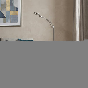 54" Silver Adjustable LED Task Floor Lamp With Silver