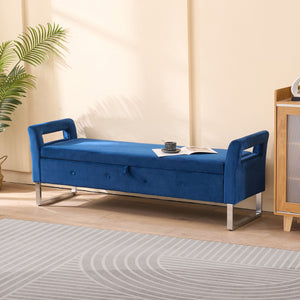 Wide Storage Soft Ottoman Bench With Armrests by Couch.com