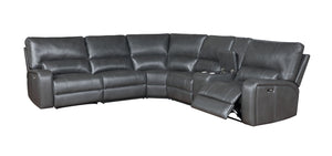 Saul - Power Recliner Sectional Sofa With USB Port Cupholder Console by Couch.com