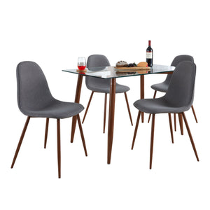 Clara Pebble - 5 Piece Mid Century Modern Elegant Dining Set by Couch.com