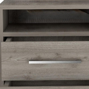 20" Light Gray Wood Two Drawer Nightstand