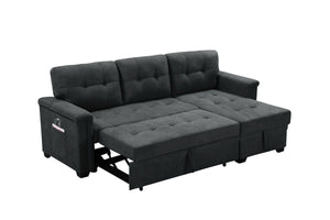 Ashlyn - Sleeper Sectional Sofa Chaise With USB Charger And Tablet Pocket - Dark Gray by Couch.com