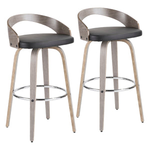 Grotto - Contemporary Fixed Height Barstool With Swivel With Round Footrest (Set of 2) by Couch.com