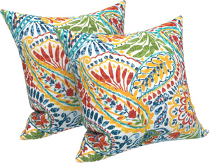 2 Pack Outdoor Throw Pillows (18x18 Inch)