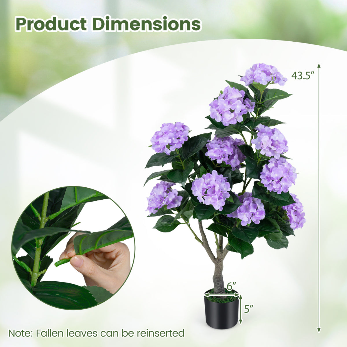 43.5" Artificial Hydrangea Tree 2 Pack-Purple