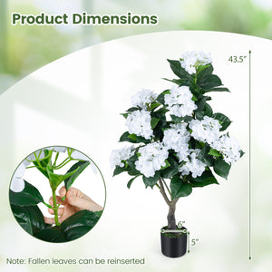 43.5" Artificial Hydrangea Tree 2 Pack-White