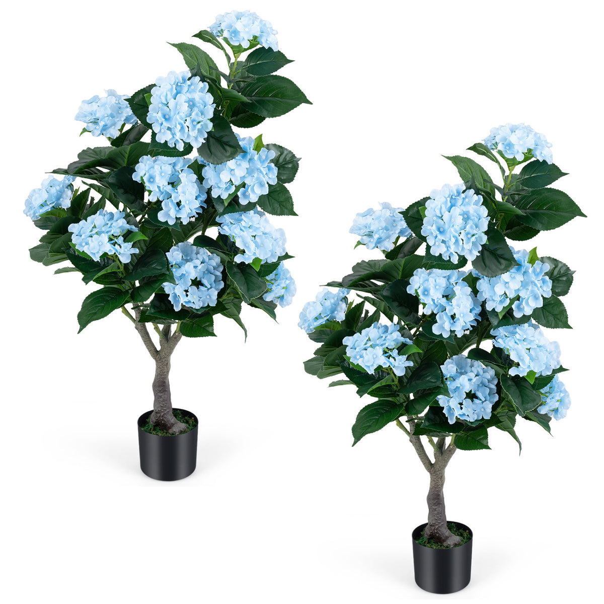 43.5" Artificial Hydrangea Tree 2 Pack-Blue