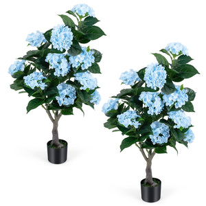 43.5" Artificial Hydrangea Tree 2 Pack-Blue