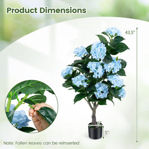 43.5" Artificial Hydrangea Tree 2 Pack-Blue