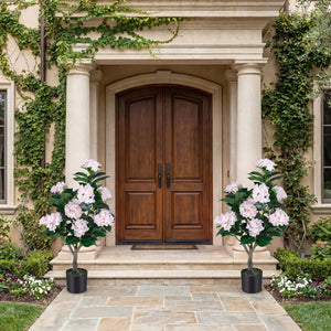 43.5" Artificial Hydrangea Tree 2 Pack-Pink