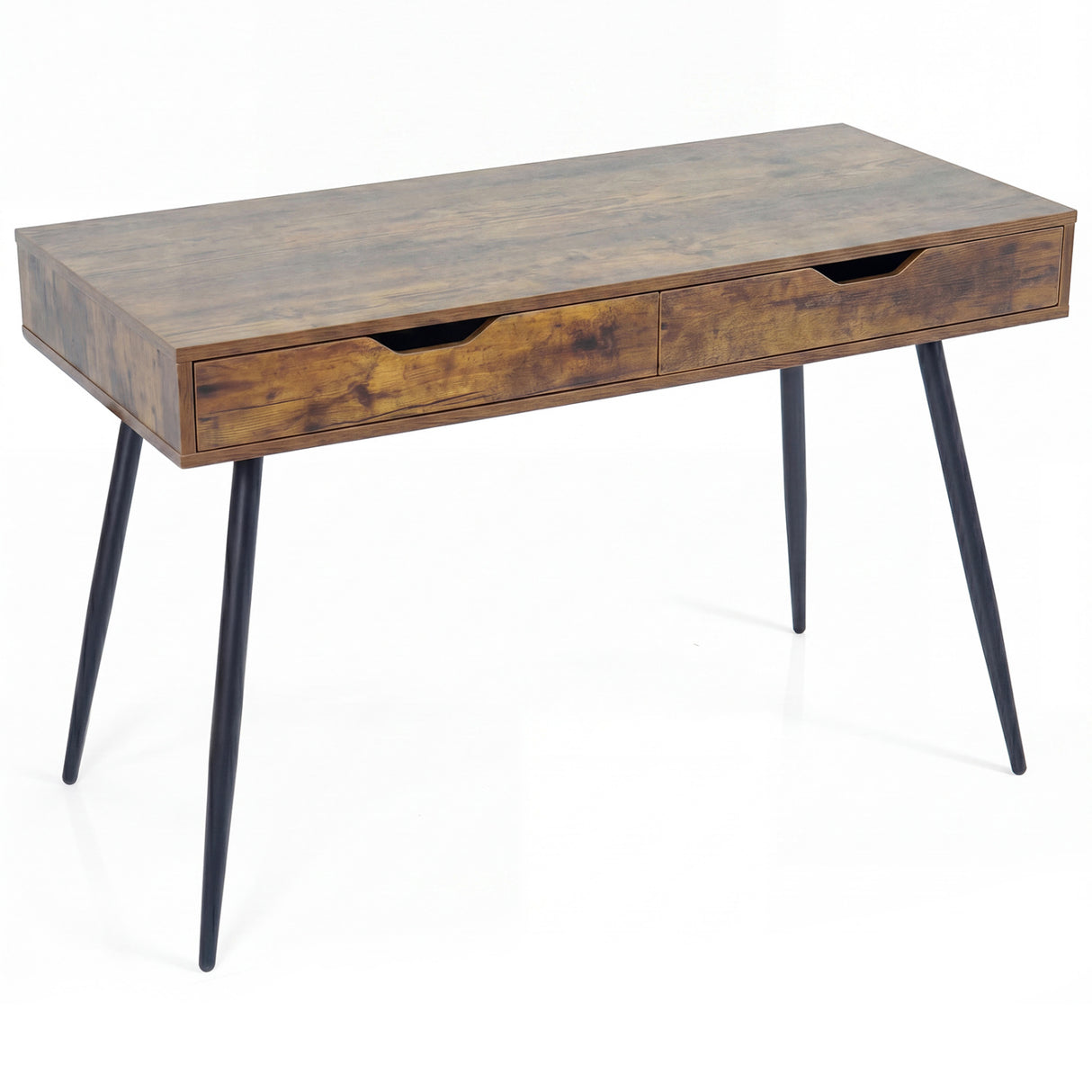 43.5 Inch Computer Desk with 2 Drawers for Small Spaces-Walnut